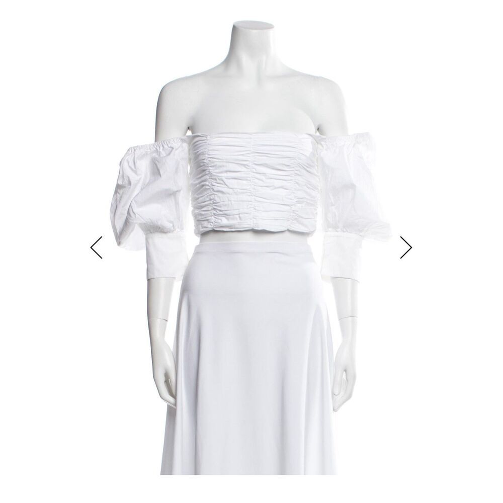 Georgia Alice New white off-the-shoulder crop top